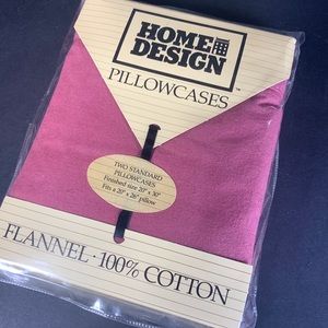 Vintage Home Design Pillowcases Flannel 100% Cotton Standard 20 X 30 NOS #N1